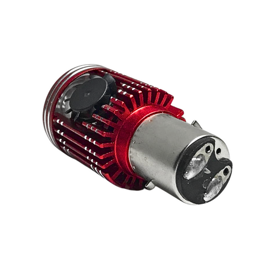 BOMBILLO FARO 2 CONTACTOS TIPO LUPA ROJO CON VENTILADOR