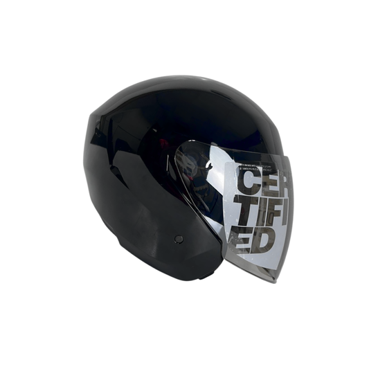 CASCO SEMI INTEGRAL MOXUL NEGRO BRILLANTE VISOR ESPEJO