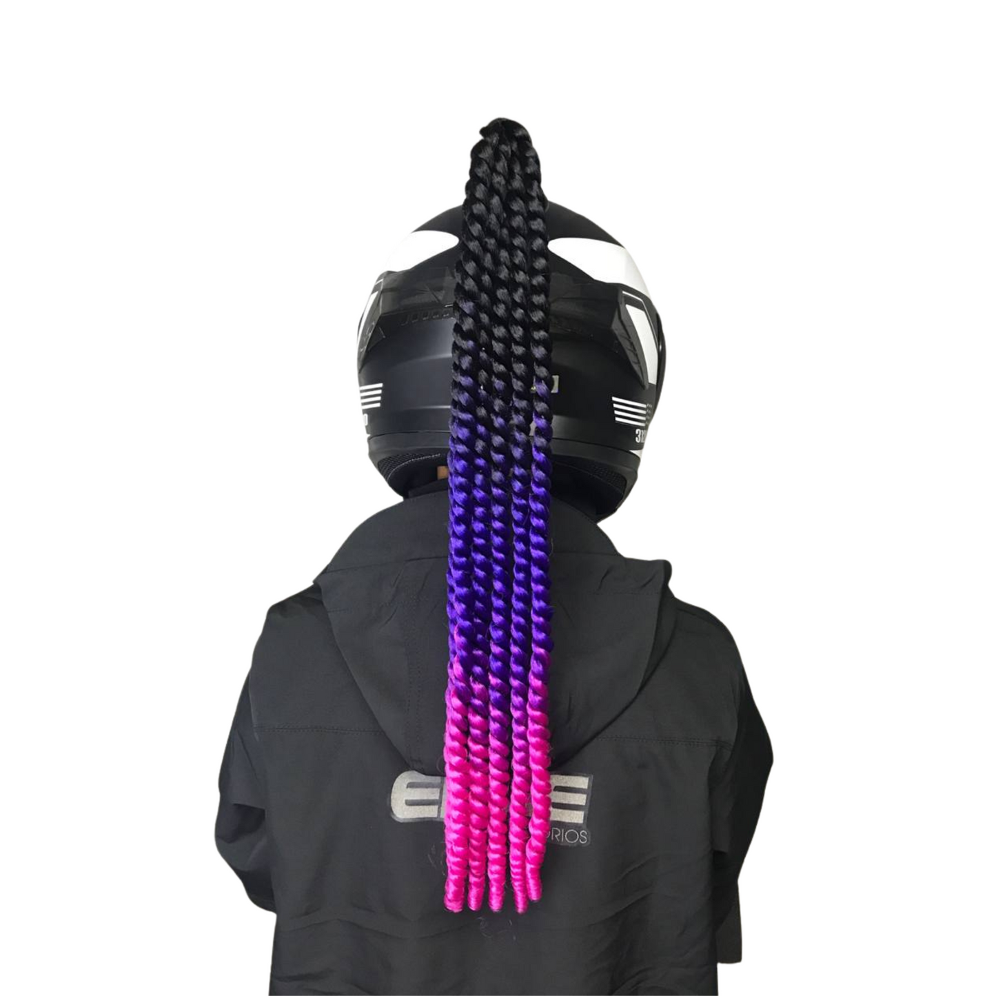 COLAS PARA CASCO DE CABELLO RULO MORADO FUCSIA