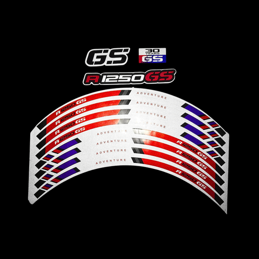 CINTA DECORATIVA PARA RIN ROJO AZUL GS MOTO