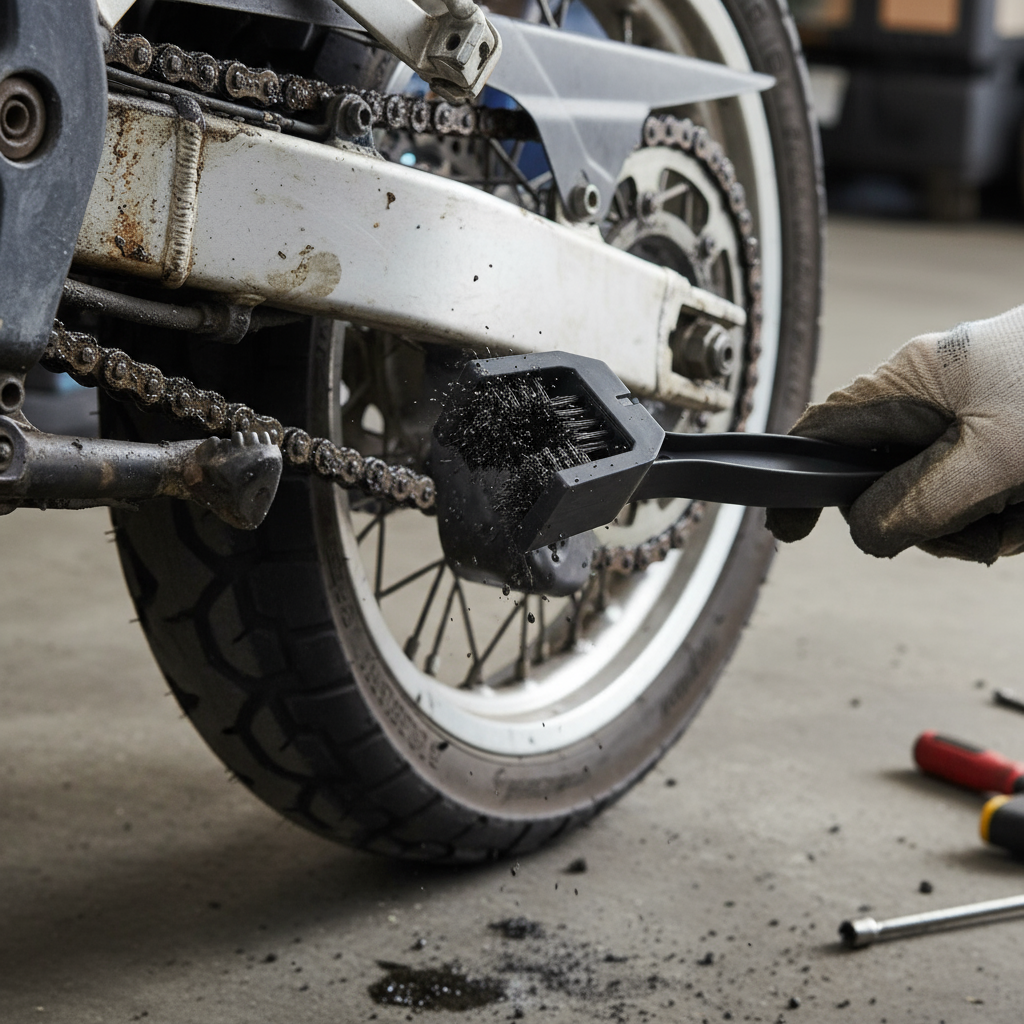 CEPILLO LIMPIA CADENA PARA MOTOS NEGRO