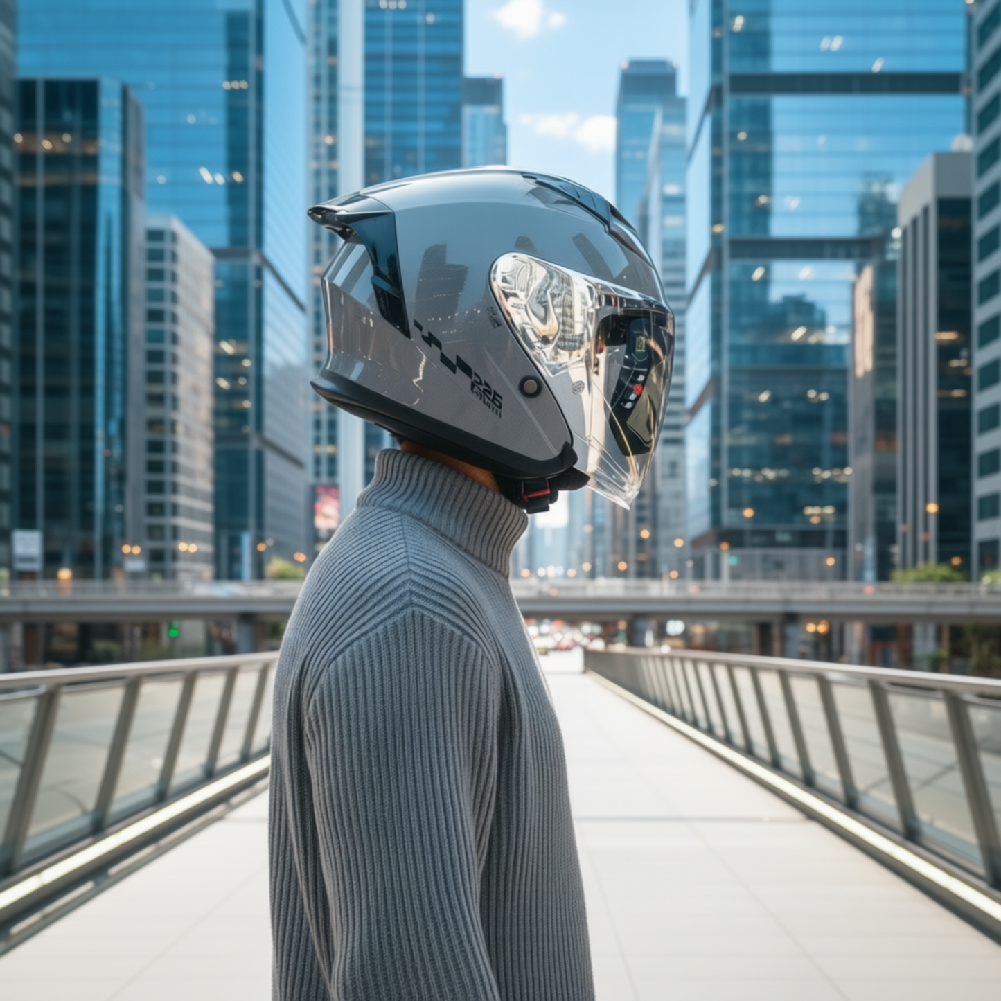 CASCO SEMI INTEGRAL SH-226 GT GRIS BRILLANTE SHAFT