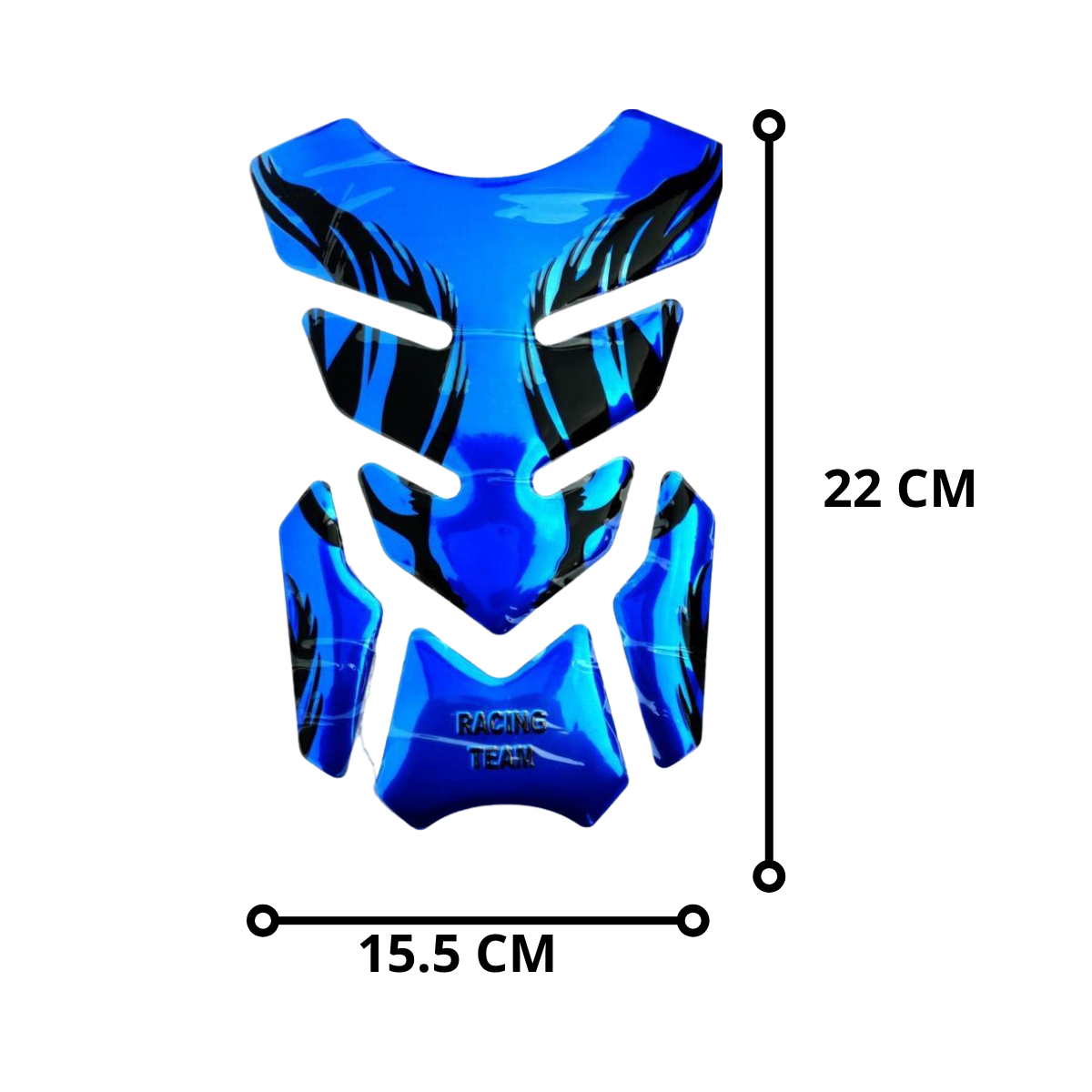 CALCOMANIA DE RESINA DECORATIVO TANQUE RACING AZUL