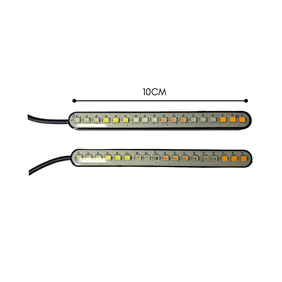 CINTAS LED 10CM LUZ BLANCO - ESTROBO Y SECUENCIAL(PAR)
