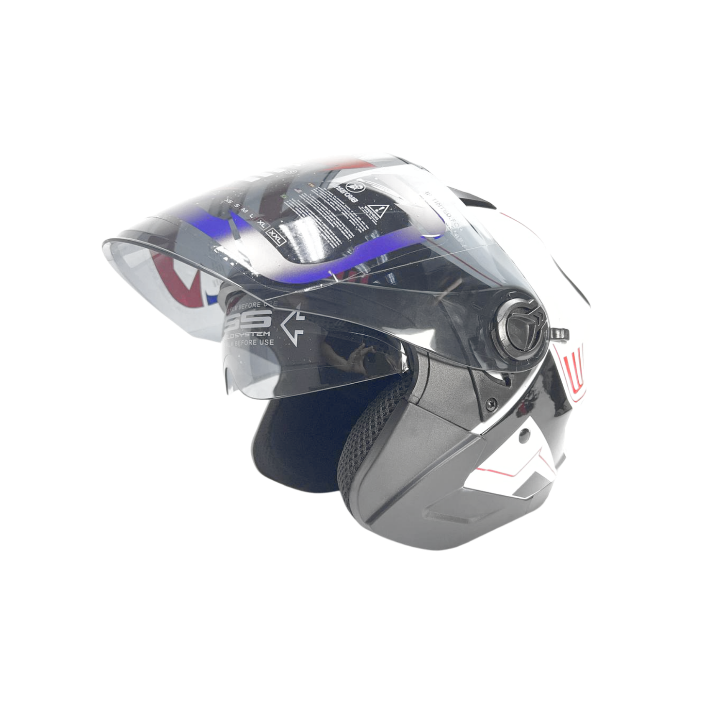 CASCO SEMI INTEGRAL E750 BLANCO CON ROJO EDGE