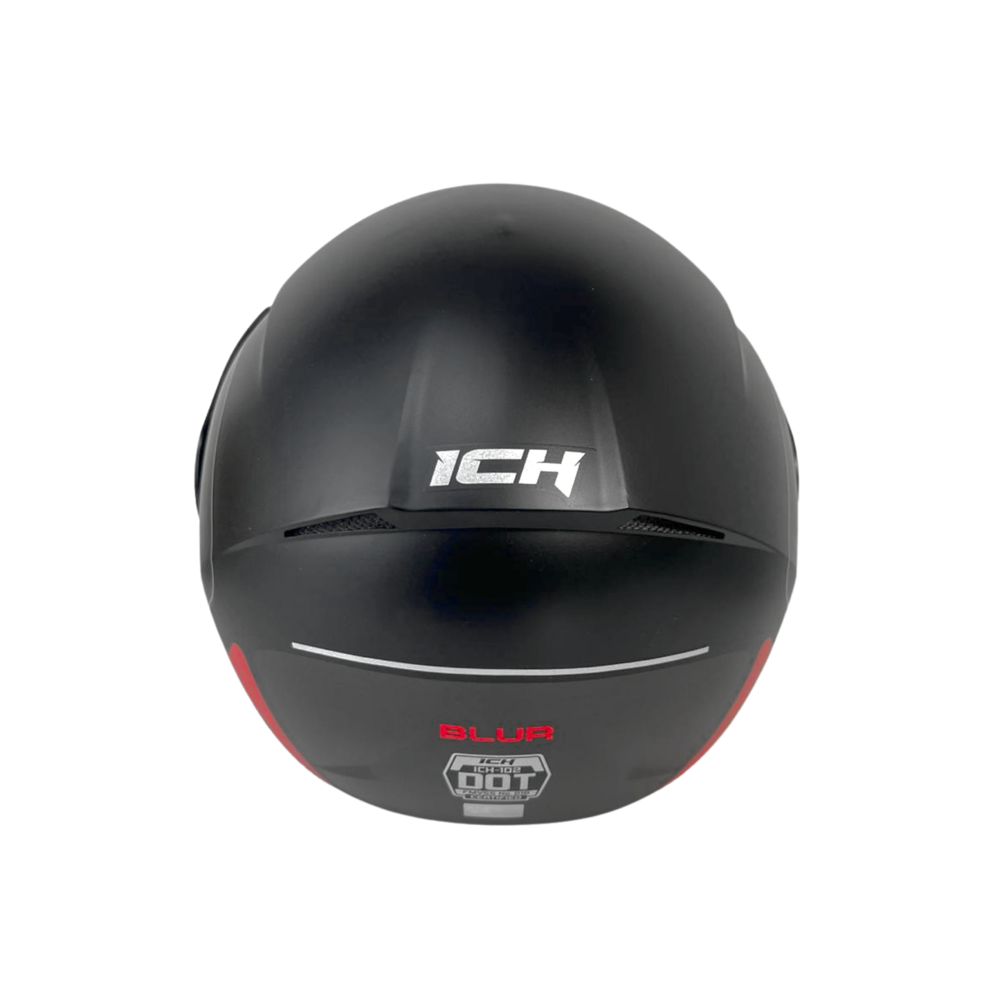 CASCO ICH SEMI INTEGRAL CON VISERA NEGRO CON ROJO