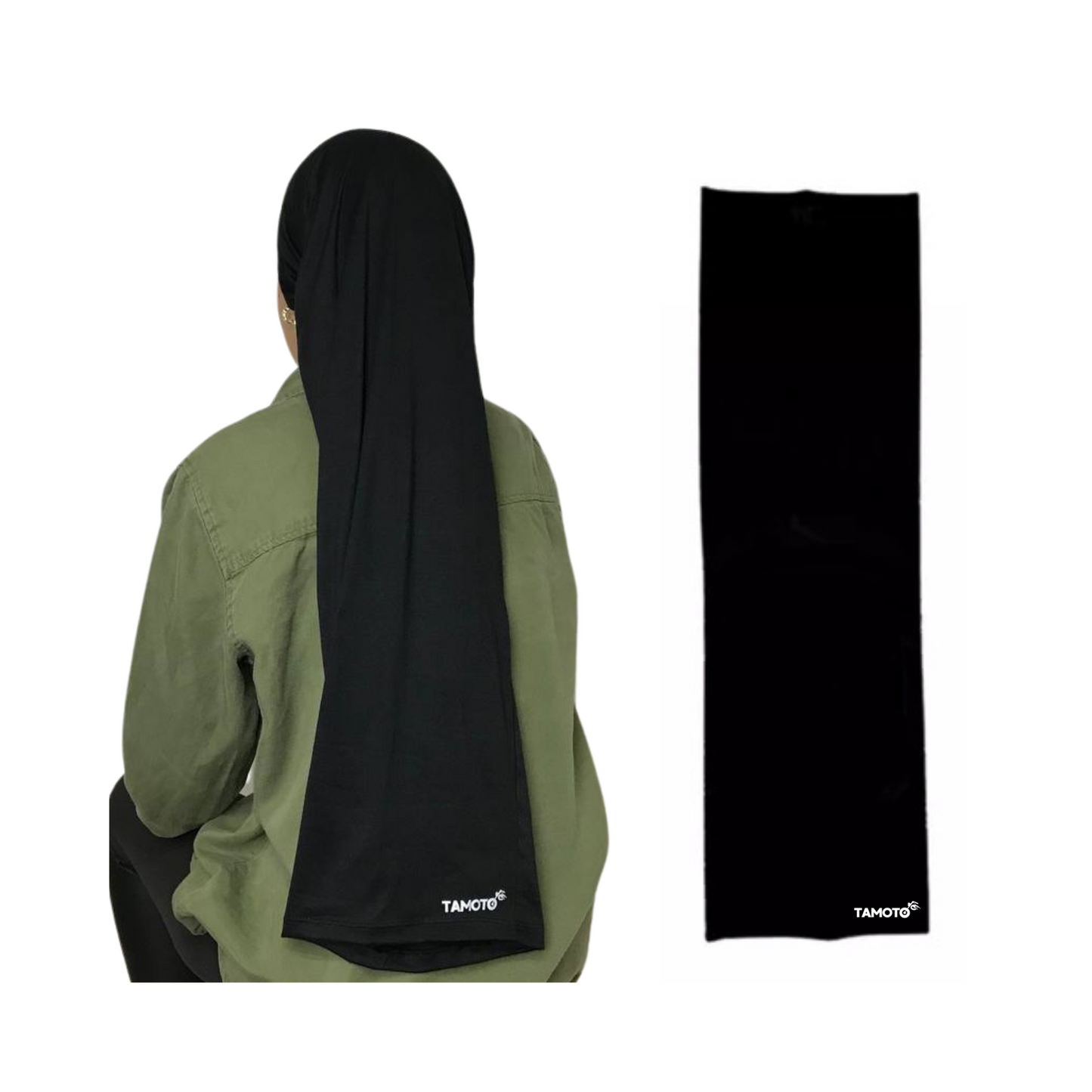 BANDANA TUBULAR UNICOLOR NEGRA 80CM PARA DAMA