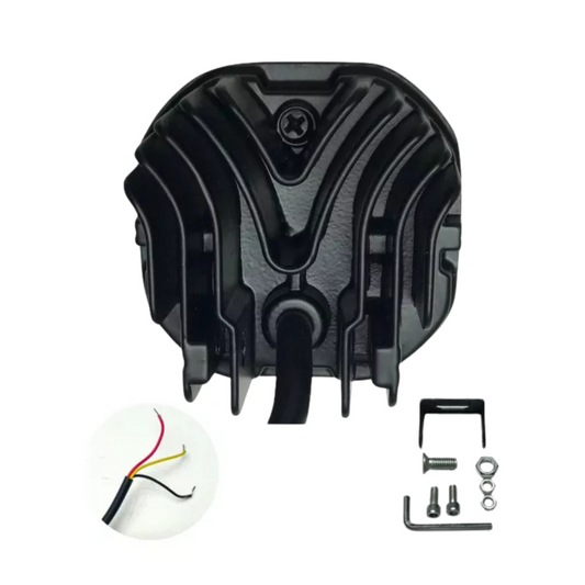 FARO 4 LED LUPA EXPLORADOR ARO DE LUZ ROJO