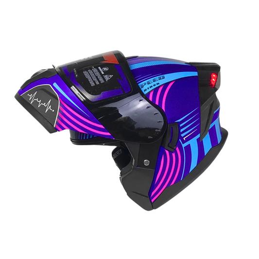 CASCO MODULAR BOSTON BEATSPEED PURPURA Y LUZ LED