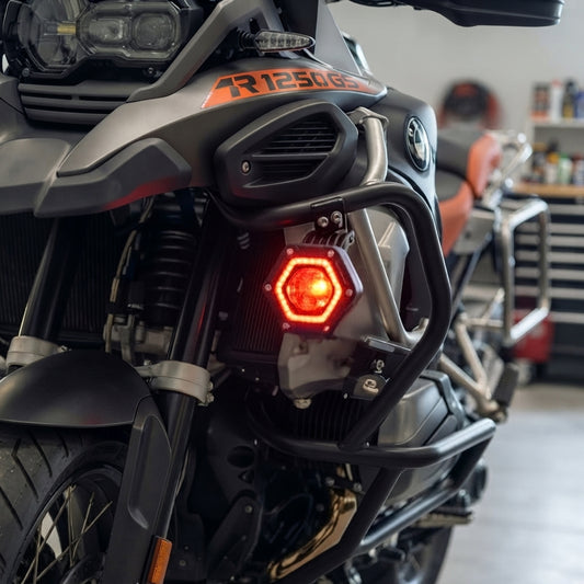 FARO EXPLORADOR LED ARO ROJO MOTOS CARROS