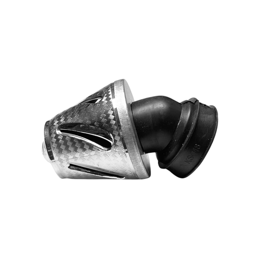 FILTRO DE AIRE PLATA LISO CONICO AJUSTABLE 35MM, 42MM, 48MM