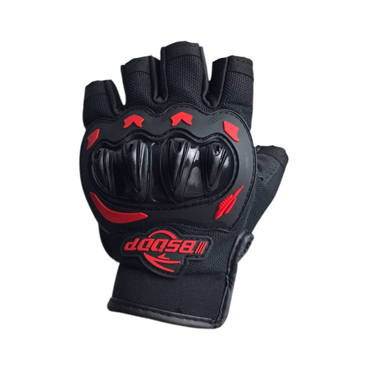 GUANTES CORTOS ROJO PROTECTORES DE NUDILLO TACTIL
