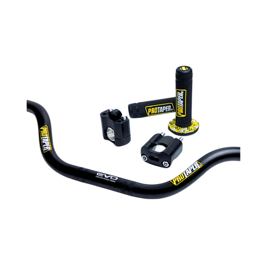 MANUBRIO MOTO UNIVERSAL PROTAPER NEGRO CON PUÑOS Y ELEVADORES