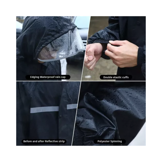 TRAJE IMPERMEABLE NEGRO PARA MOTORIZADOS - MOD. ECONOMICO
