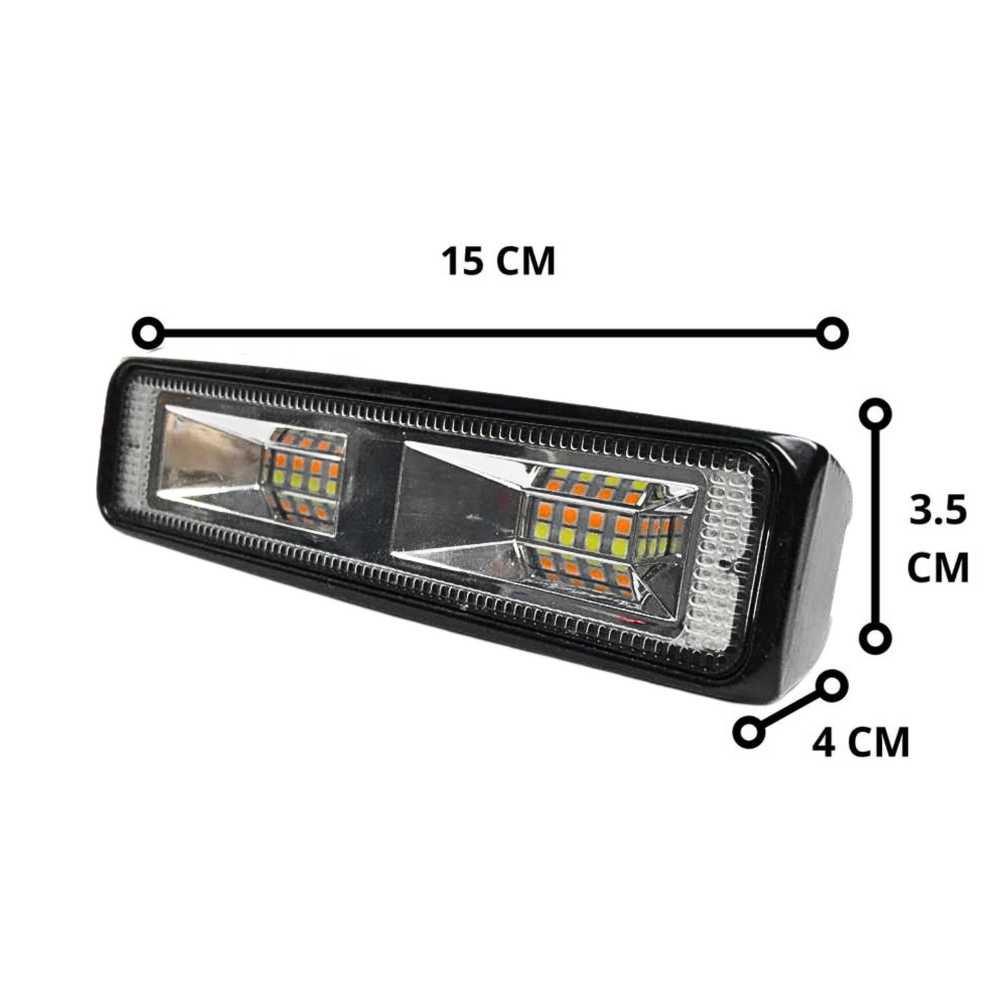 BARRA RECTANGUALAR 16LED 5 FUNCIONES MOTOS CARROS