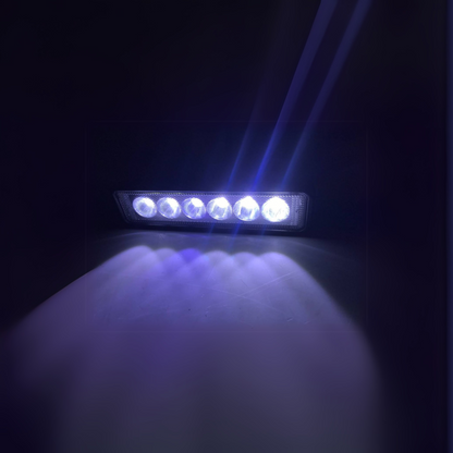 BARRA RECTANGUALAR 6 LED 1 FUNCION MOTOS CARROS
