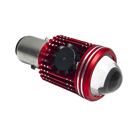 BOMBILLO FARO 2 CONTACTOS TIPO LUPA ROJO CON VENTILADOR