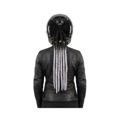 COLA PARA CASCO DE CABELLO TIPO GREEDLOS NEGRO CON GRIS