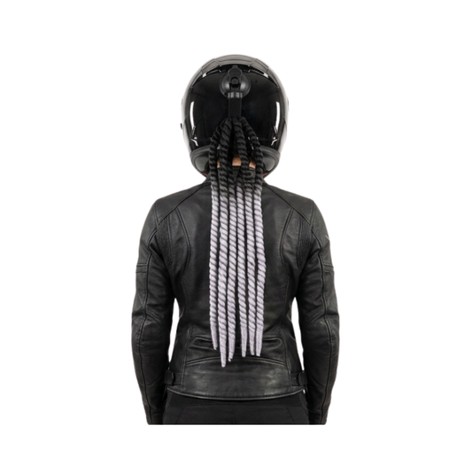 COLA PARA CASCO DE CABELLO TIPO GREEDLOS NEGRO CON GRIS