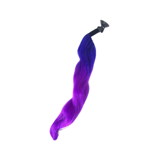 COLA PARA CASCO ONDULADA MORADO CON ROSADO