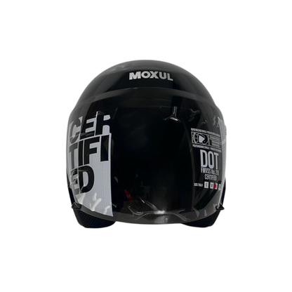 CASCO SEMI INTEGRAL MOXUL NEGRO BRILLANTE VISOR ESPEJO