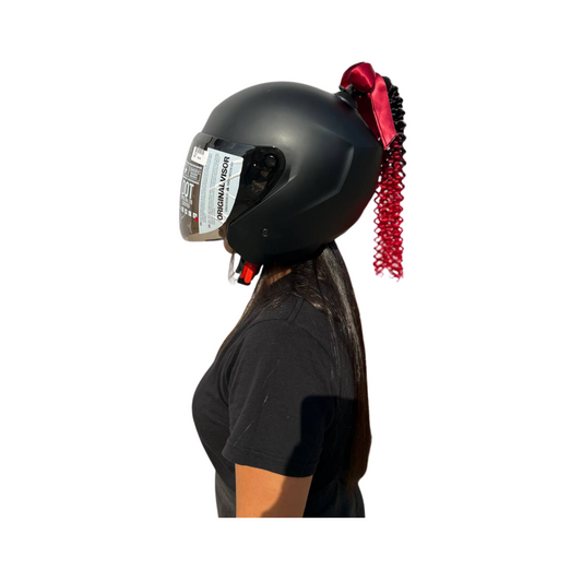 COLA ONDULADA DAMA CON LAZO PARA CASCO (COLORES)