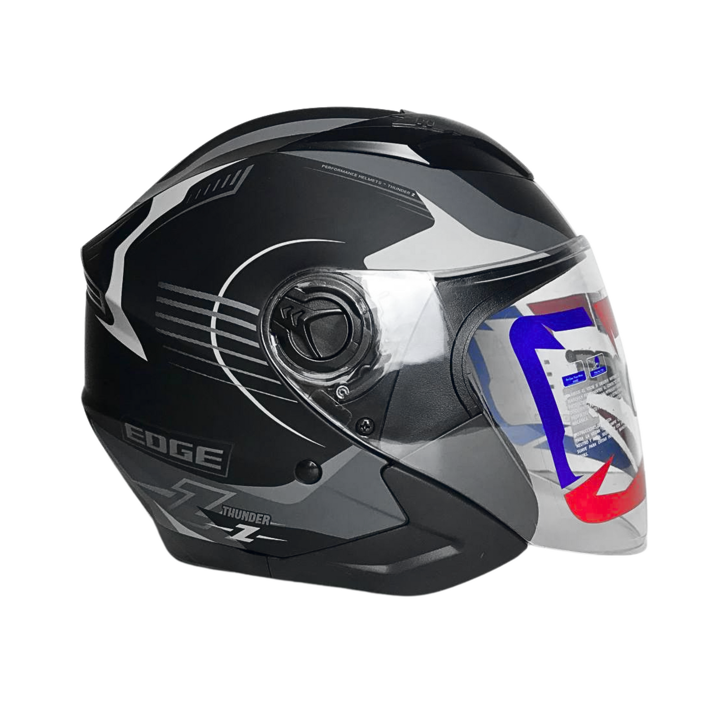 CASCO EDGE SEMI INTEGRAL THUNDER Z NEGRO CON GRIS