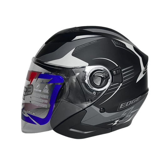 CASCO EDGE SEMI INTEGRAL THUNDER Z NEGRO CON GRIS