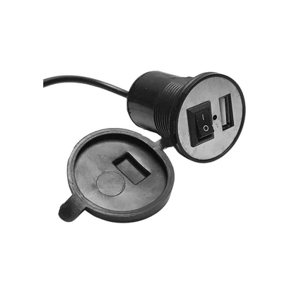 CARGADOR USB NEGRO CON TAPA