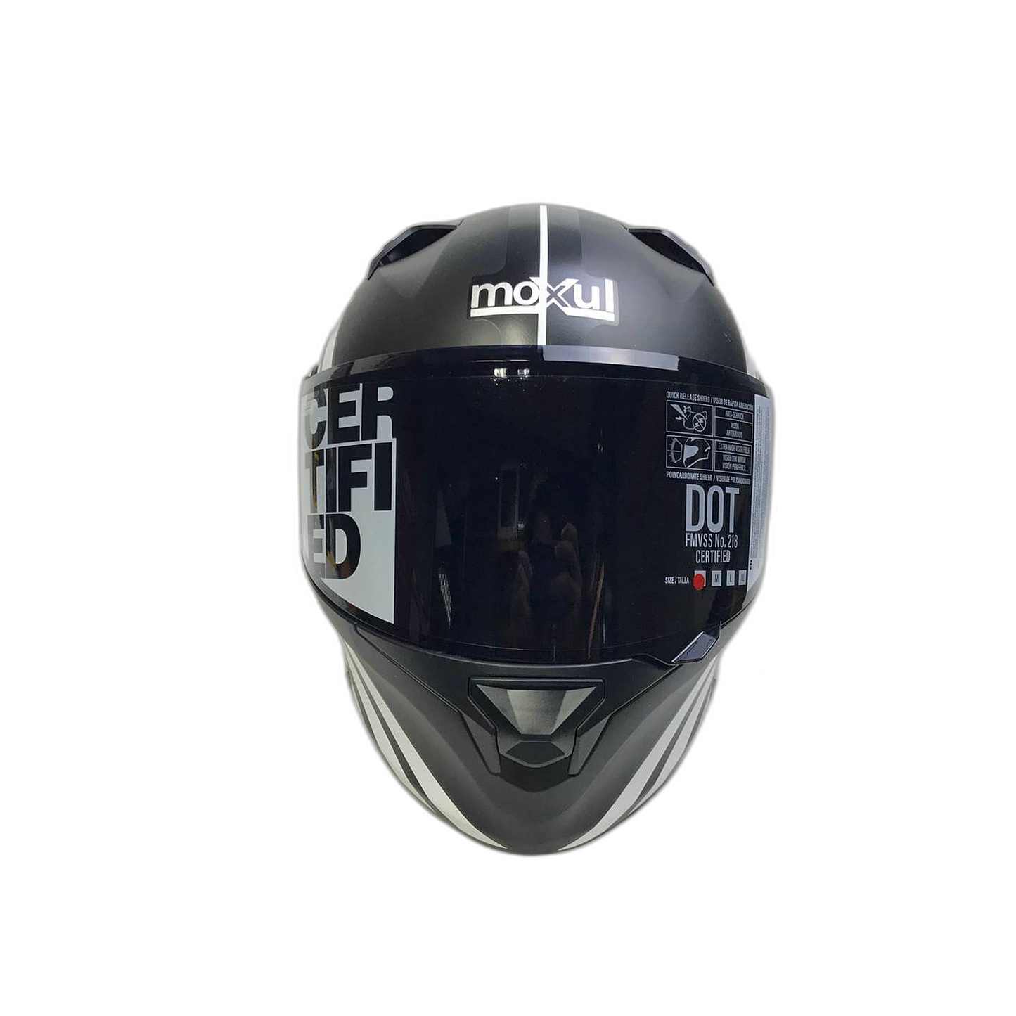 CASCO MODULAR MOXUL NEZA NEGRO CON BLANCO TALLA S