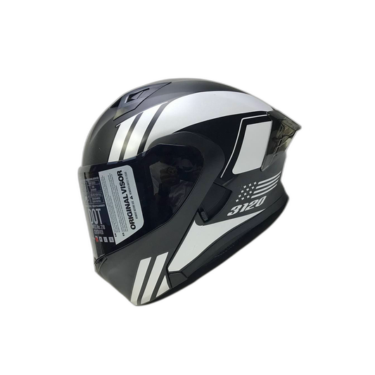 CASCO MODULAR MOXUL NEZA NEGRO CON BLANCO TALLA S