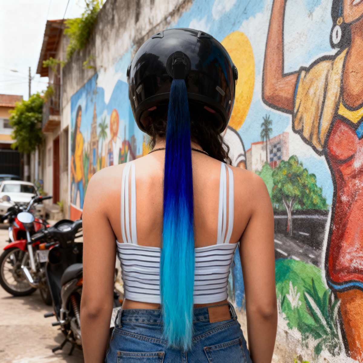 COLAS PARA CASCO DE COLOR AZUL DEGRADADO