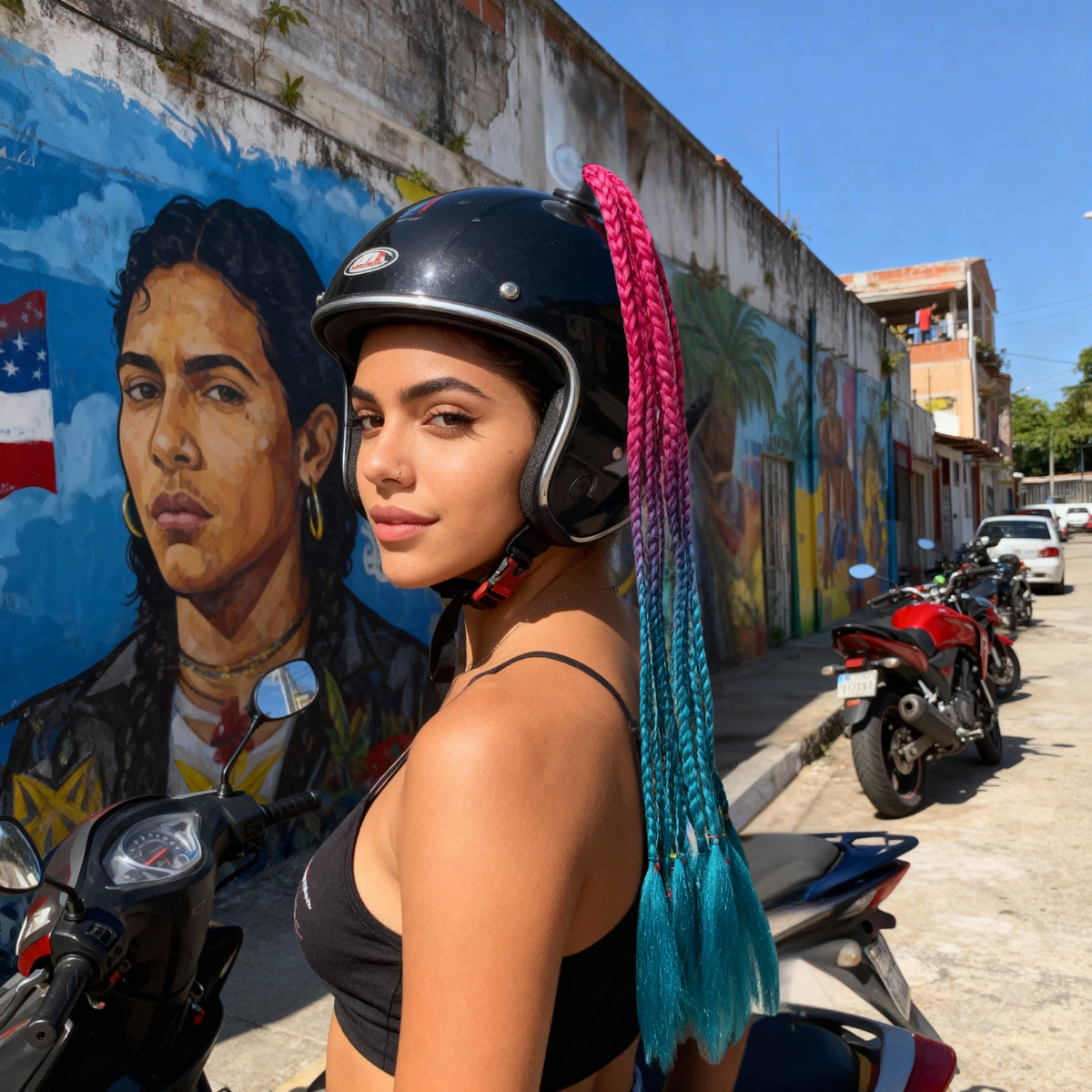 TRENZAS DE COLORES PARA CASCO