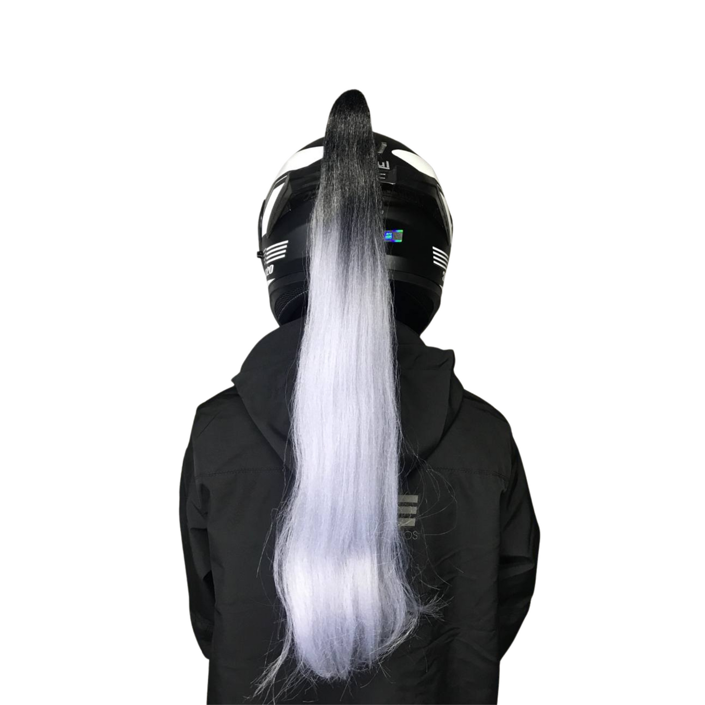 COLAS PARA CASCO DE CABELLO LISO GRIS