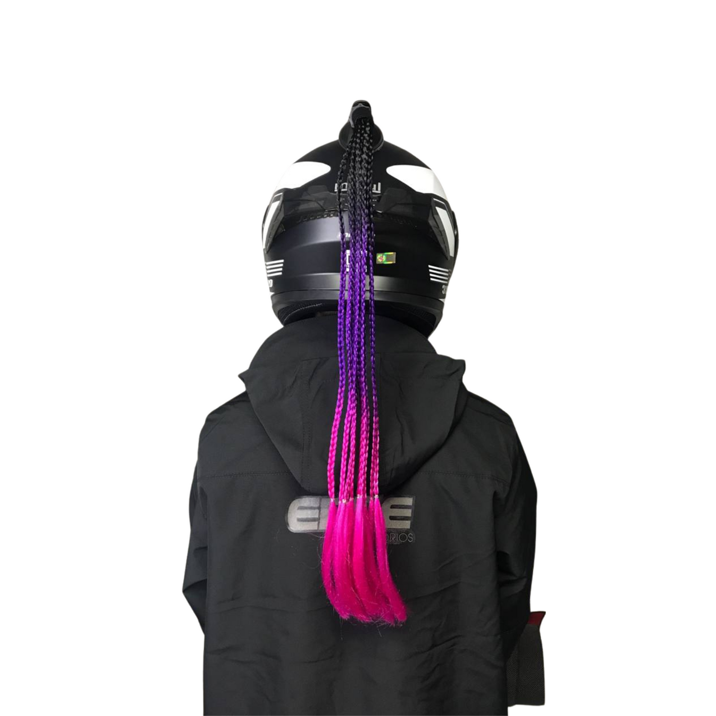 COLAS PARA CASCO DE CABELLO TRENSADAS FUCSIA MORADO
