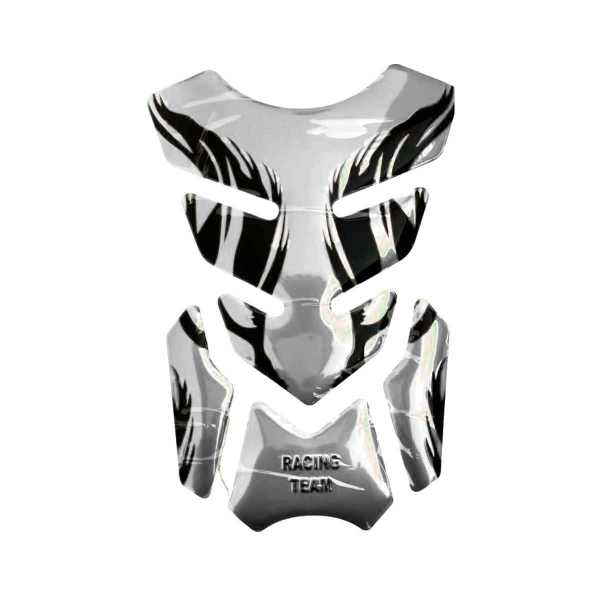 CALCOMANIA DE RESINA DECORATIVO TANQUE RACING PLATA