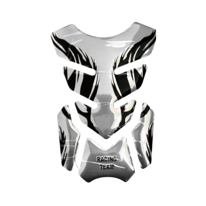 CALCOMANIA DE RESINA DECORATIVO TANQUE RACING PLATA