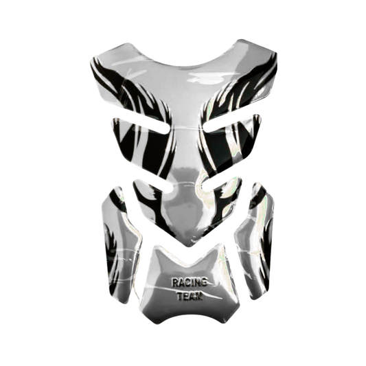 CALCOMANIA DE RESINA DECORATIVO TANQUE RACING PLATA