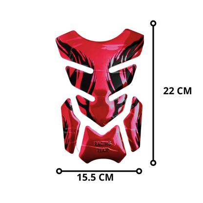 CALCOMANIA DE RESINA DECORATIVO TANQUE RACING ROJO