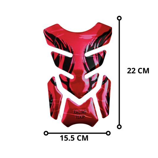 CALCOMANIA DE RESINA DECORATIVO TANQUE RACING ROJO