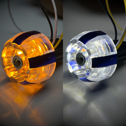 CONTRAPESOS DECORATIVO AZUL MANUBRIO CON LUCES BLANCA AMARILLA