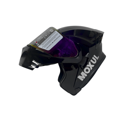 CASCO MODULAR MOXUL NEGRO BRILLANTE VISOR TORNASOL