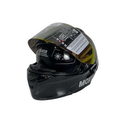 CASCO MODULAR MOXUL NEGRO BRILLANTE VISOR TORNASOL