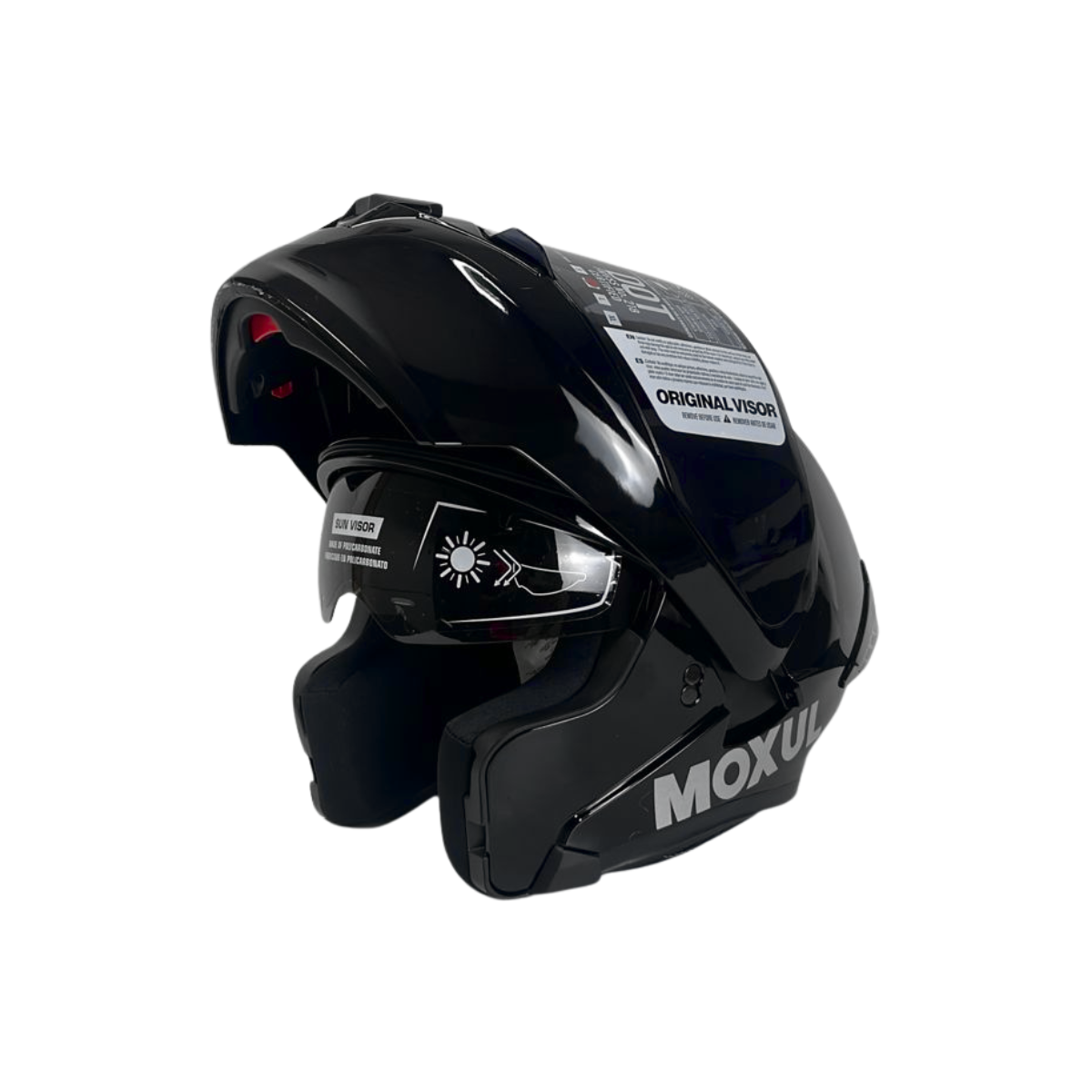 CASCO MODULAR MOXUL NEGRO BRILLANTE VISOR NEGRO