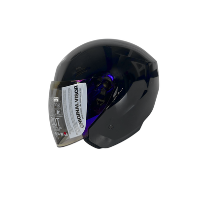 CASCO SEMI INTEGRAL MOXUL NEGRO BRILLANTE VISOR TORNASOL