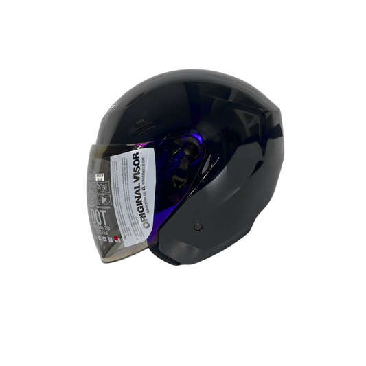 CASCO SEMI INTEGRAL MOXUL NEGRO BRILLANTE VISOR TORNASOL