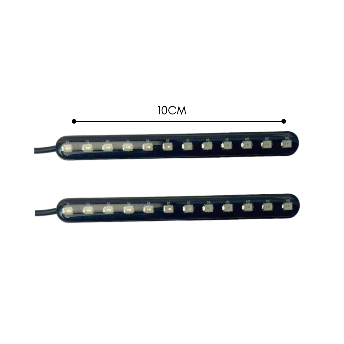 CINTAS LED 10CM LUZ ROJO - 1 FUNC. SECUENCIAL (PAR)
