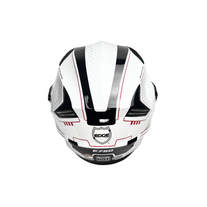 CASCO SEMI INTEGRAL E750 BLANCO CON ROJO EDGE