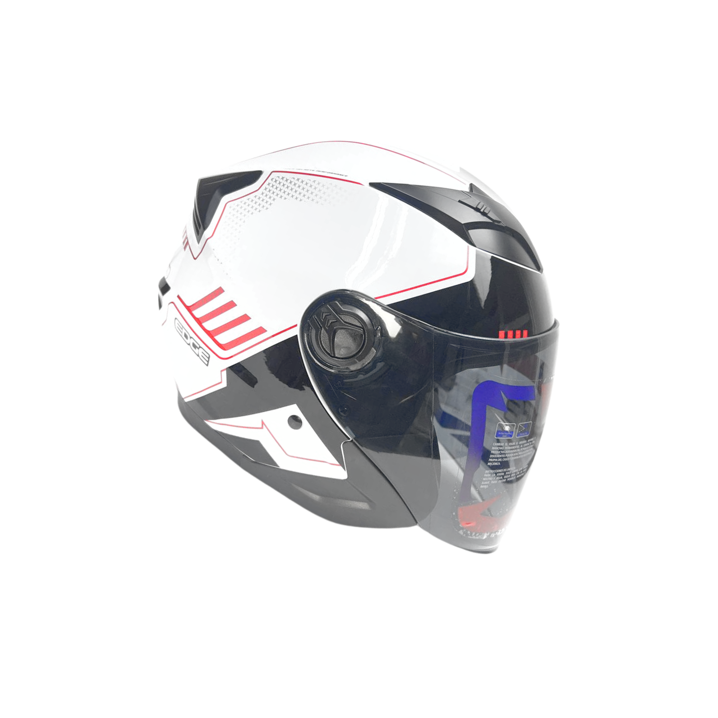 CASCO SEMI INTEGRAL E750 BLANCO CON ROJO EDGE