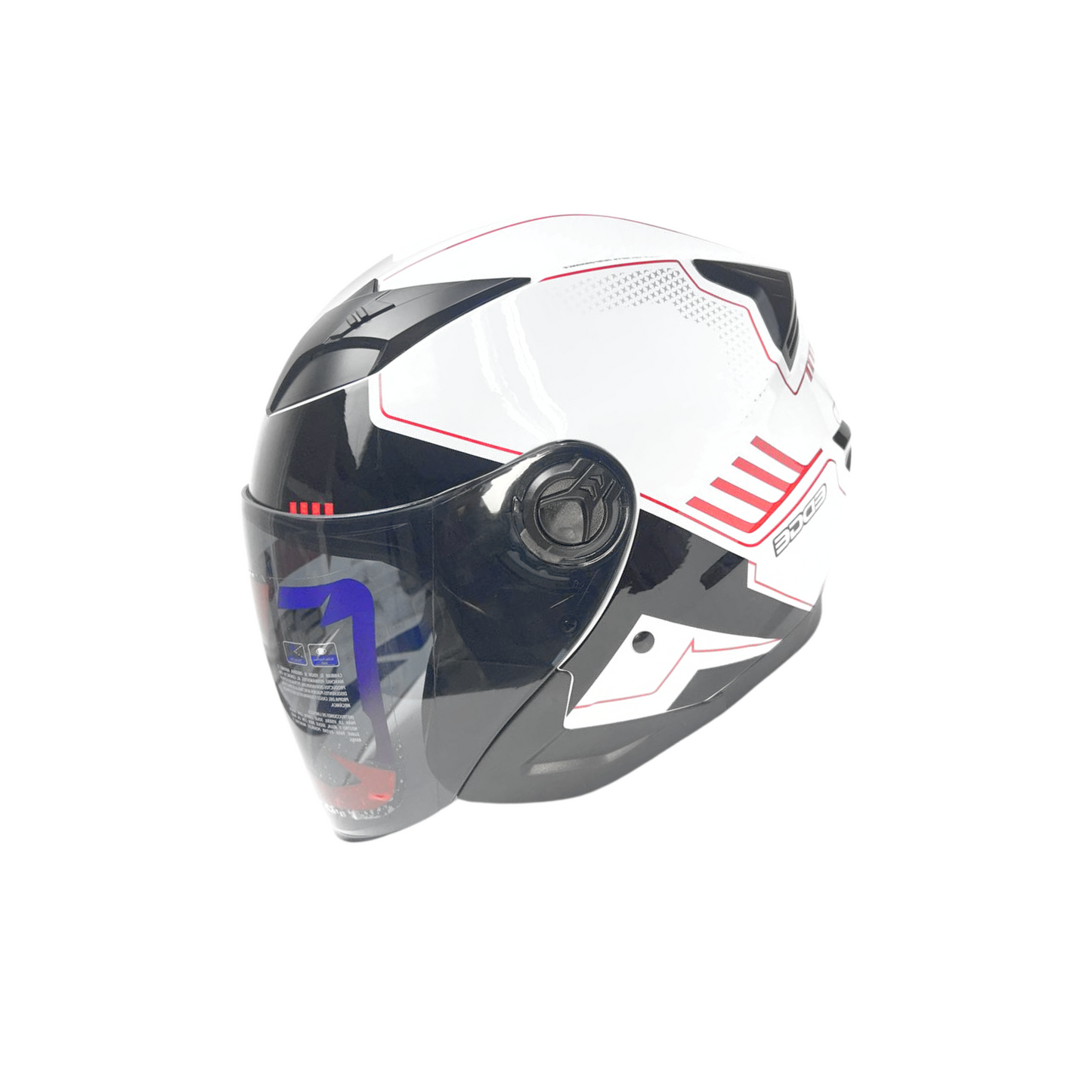 CASCO SEMI INTEGRAL E750 BLANCO CON ROJO EDGE